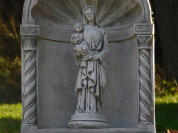 Klassische Kapelle mit Madonna und Kind – 65 cm – Grau/Weiß – Stein