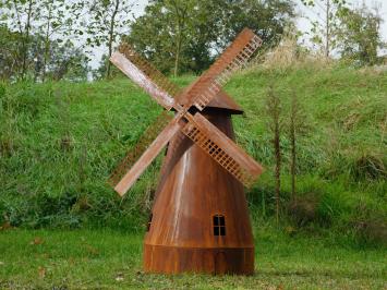 Klassische Windmühle XL – 110 cm – Metall – Rostoptik