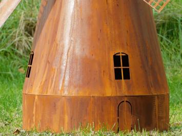 Klassische Windmühle XL – 110 cm – Metall – Rostoptik