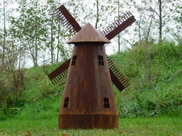 Klassische Windmühle XL – 110 cm – Metall – Rostoptik