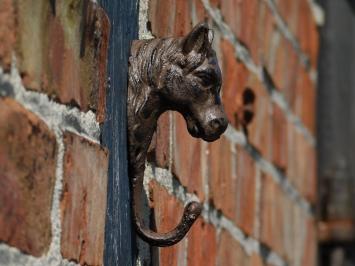 Wandhaak Paardenhoofd - Gietijzer - Rustiek Bruin