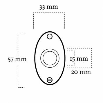 Klinkrozet Ovaal – 56 x 33 mm – Mat Nikkel