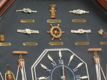 Maritieme Wanddecoratie met Scheepsknopen en Klok - 66 cm