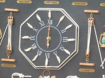 Maritieme Wanddecoratie met Scheepsknopen en Klok - 66 cm