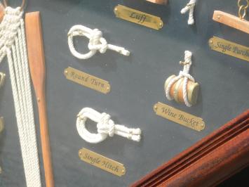 Maritieme Wanddecoratie met Scheepsknopen en Klok - 66 cm