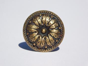 Knop Eikenblad - 31 mm - Messing Antiek