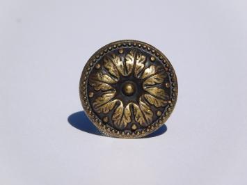 Knop Eikenblad - 31 mm - Messing Antiek