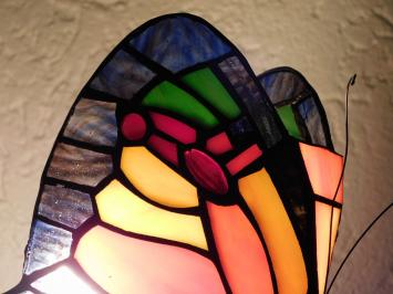 Schmetterlingslampe im Tiffany-Stil – Stimmungslampe – farbenfroh