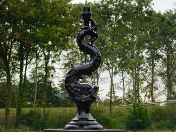 Lantaarnpaal met Mystieke Vis – 62 cm - Zwart - Alu
