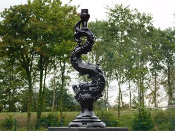 Lantaarnpaal met Mystieke Vis – 62 cm - Zwart - Alu