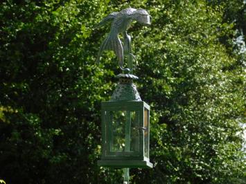 Metall-Windlicht mit Ständer und Vogel – 60 cm – Retro-Außenlaterne