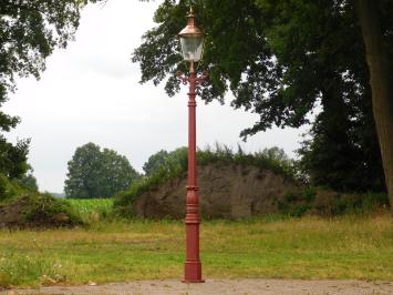 Lantaarnpaal XL met Koperen Kap - 325 cm - Gietijzer Ruw Menie