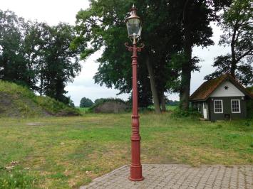 Lantaarnpaal XL met Koperen Kap - 325 cm - Gietijzer Ruw Menie