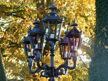 Laternenpfahl XL mit 5 Lampen – Schwarz – 325 cm – Aluminium