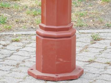 Stabiler Lampenmast - 320 cm - Gusseisen Menie Rough mit schwarzer Kappe