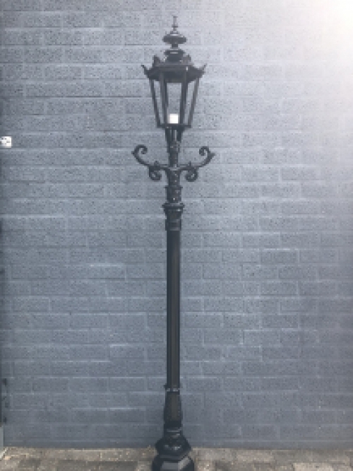 Buitenlamp, lantaarn met keramische fitting en glas, gegoten aluminium, 215 cm-zwart