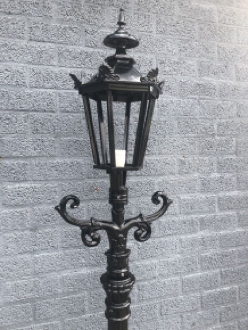 Buitenlamp, lantaarn met keramische fitting en glas, gegoten aluminium, 215 cm-zwart