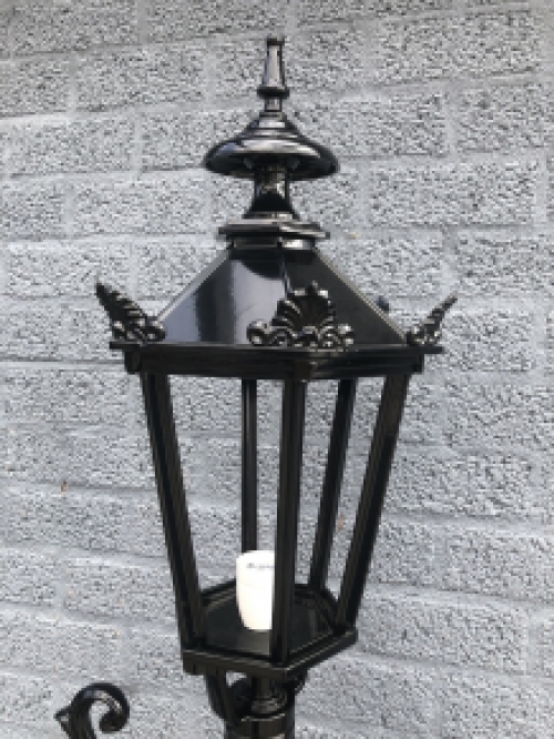 Buitenlamp, lantaarn met keramische fitting en glas, gegoten aluminium, 215 cm-zwart