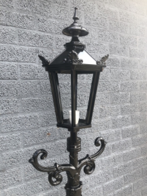 Buitenlamp, lantaarn met keramische fitting en glas, gegoten aluminium, 215 cm-zwart