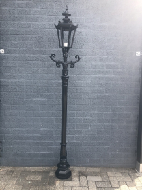 Buitenlamp, lantaarn met keramische fitting en glas, gegoten aluminium, 235 cm-zwart