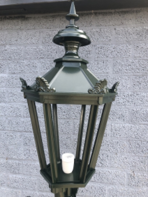 Buitenlamp, lantaarn met keramische fitting en glas, gegoten aluminium, 215 cm-groen