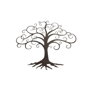 Wandornament „Baum des Lebens“ – ca. 78 × 92 cm – Metall – Braun
