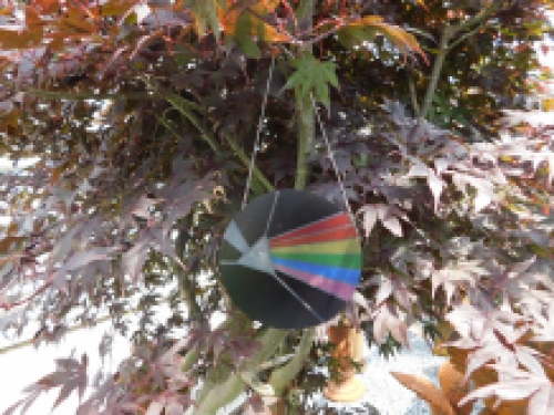 Ornament eines LP-Logos von Pink Floyd, 'Dark Side of the Moon'.