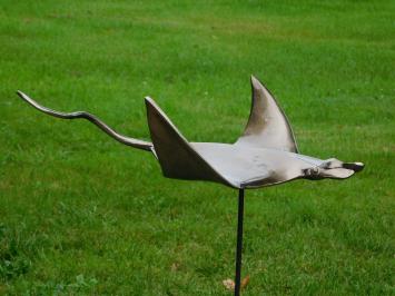 Sculptuur Manta Ray Rog - Alu - op Zwarte Alu Voet