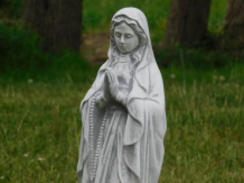 Beeld Maria met rozenkrans -  vol steen