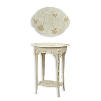 Beistelltisch, Jugendstil, Tisch Blumenmotiv