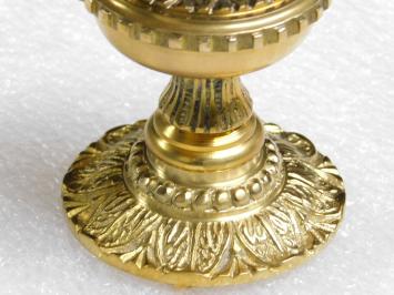 Vaste Deurknop met Bloemrozet - Gepolijst Messing