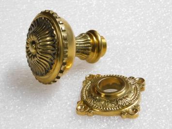 Vaste Deurknop met Rozet - Messing Gepolijst