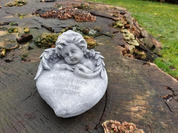 Grabstatue in einem Herzen mit Engel