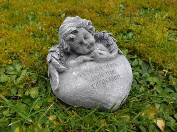 Grabstatue in einem Herzen mit Engel