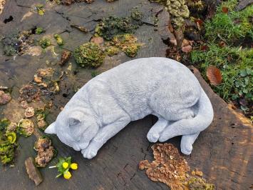 tuinbeeld slapende kat