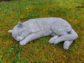 tuinbeeld slapende kat
