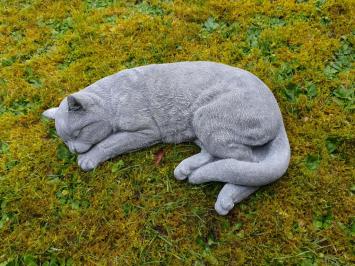 Gartenskulptur schlafende Katze