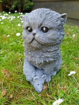 Katze und Maus Skulptur, Betonskulptur.