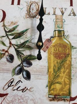 Wandklok met olijven