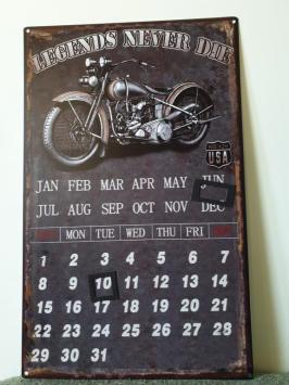 Kalender met motor afbeelding