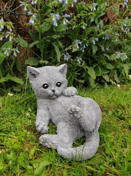 Poes ,  tuinbeeld , beton , kat