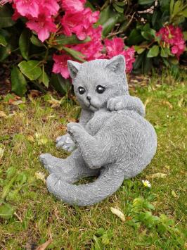 Poes ,  tuinbeeld , beton , kat