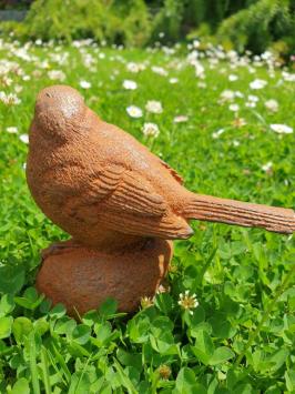 cast iron sparrow, bird, garden statue