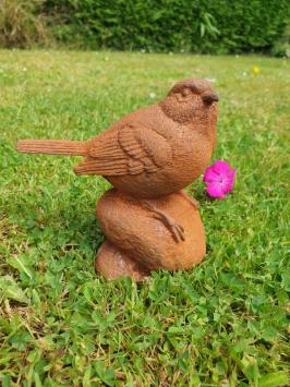 cast iron sparrow, bird, garden statue