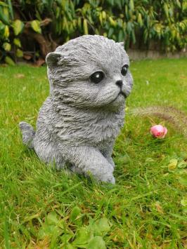 Poes met bal ,  betonnen beeld