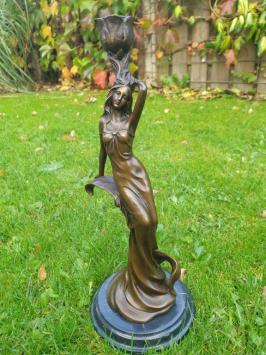 Jugendstil, Bronze, Kerzenständer