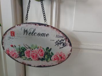 Willkommensschild mit Rosen, Geschenk