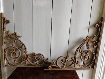 Prachtige Set grote gietijzeren plankdragers , rustiek Bruin .