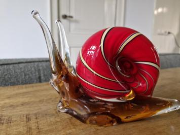 Slak van glas , beeld van een glazen slak
