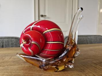 Slak van glas , beeld van een glazen slak
